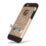 Wholesale iPhone 7 Pixel Armor Hybrid Kickstand Case (Champagne Gold)